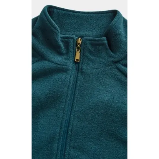 Women's Plus Size Polar Fleece Zip Jacket - Emerald | AVENUE image {8}