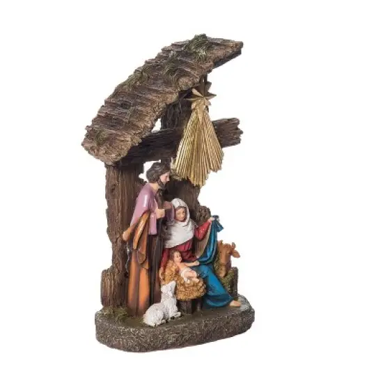 Transpac 9.75 in Holiday Manger Nativity Scene Figurine Polyresin Christmas Decorative Object image {4}