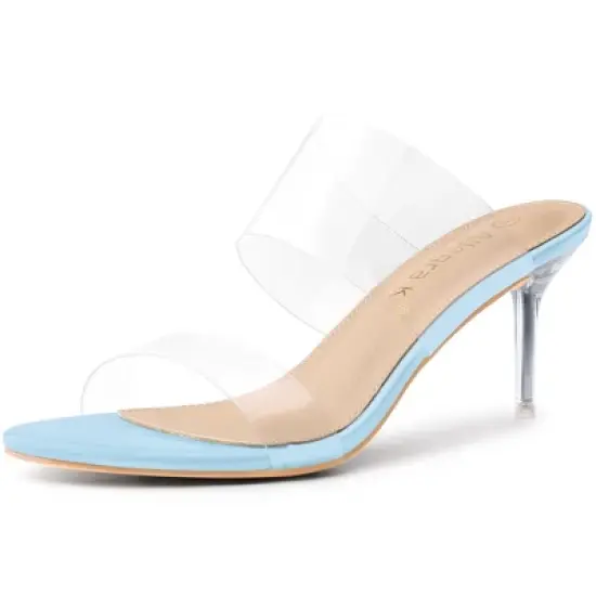 Allegra K Women's Clear Slide Stiletto Heels Sandals image {10}