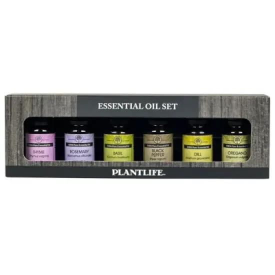 Plantlife Herb Sampler Set 6-Pack (Thyme, Rosemary, Basil, Black Pepper, Dill, Oregano) Aromatherapy Essential Oils &ndash; No Additives, 10 ml image {2}