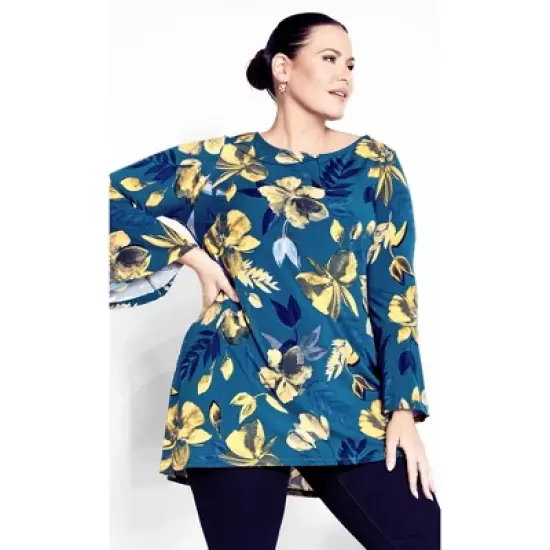 Women's Plus Size Brenda Print Tunic - midnight bloom | EVANS image {6}