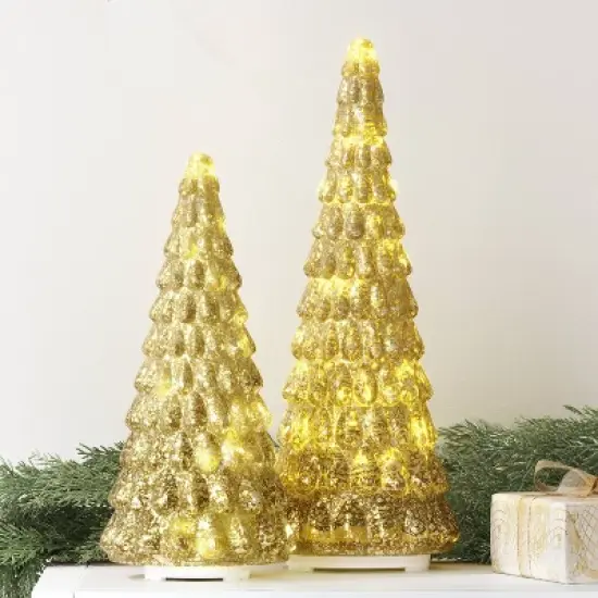 15" Christmas Mercury Glass Tiered Classic Tree Decor - Wondershop&trade; image {1}
