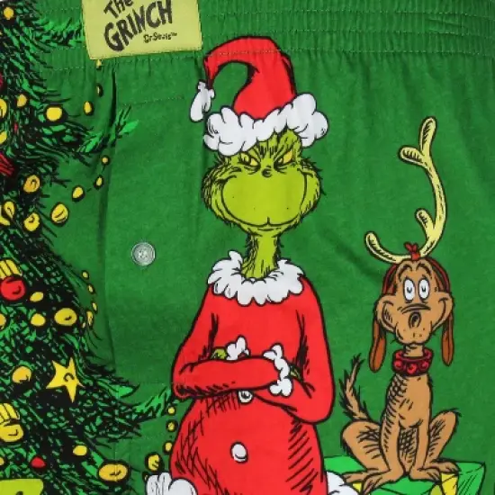 Dr. Seuss Men's The Grinch And Max Don't Be A Grinch Boxers Underwear image {2}