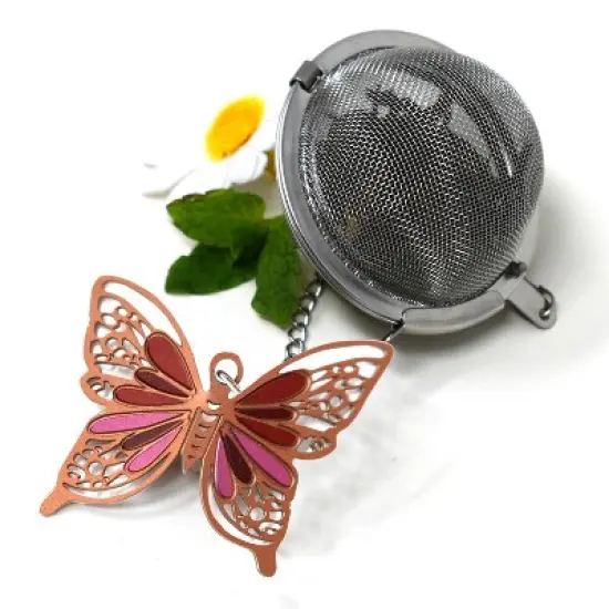 Norpro Mesh Tea Infuser with Butterfly Charm, 2-Inch, Stainless Steel image {3}