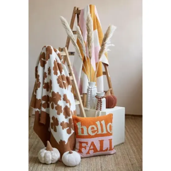 Shiraleah "Hello Fall" Pink and Orange Decorative Pillow image {5}