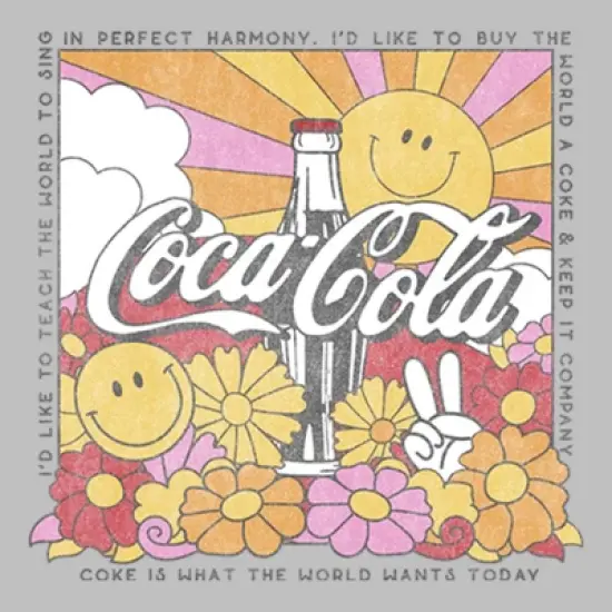 Women's Coca Cola Unity Square Lyrics Logo T-Shirt image {1}