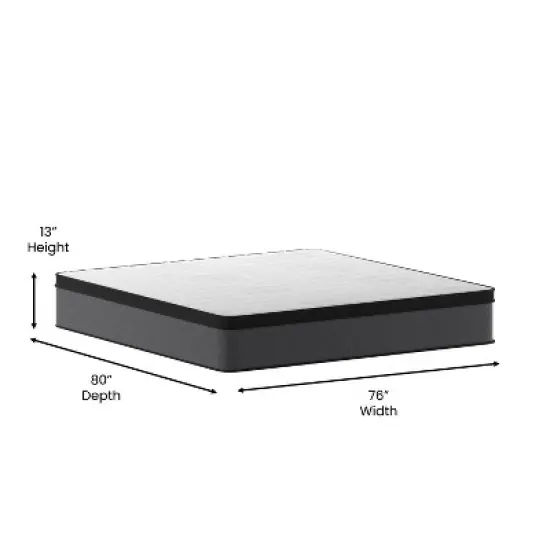 Merrick Lane Full Size 13" Euro Top Mattress in a Box with Hybrid Pocket Spring and Foam Design for Supportive Pressure Relief image {8}
