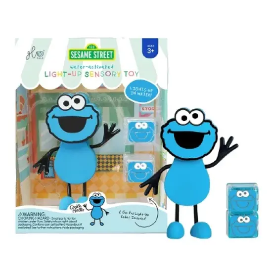Glo Pals Sesame Street Character Cookie Monster & 6 Light Up Water Cubes image {2}