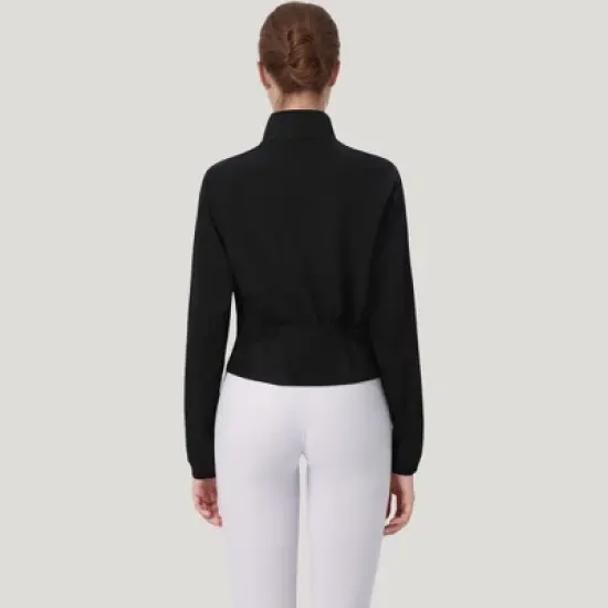 Anna-Kaci Active Women's Lightweight Zip Up Active Jacket with Stand Collar and Slim Fit image {2}