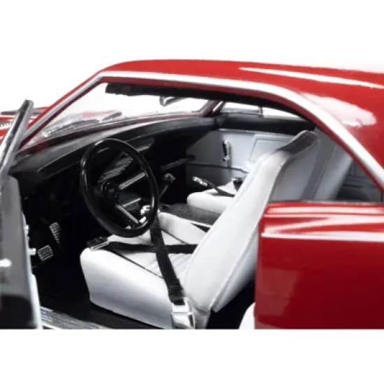 1967 Chevrolet Camaro RS/SS Bolero Red with White Stripe and White Interior 1/18 Diecast Model Car by Auto World image {3}