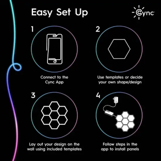 GE Cync Dynamic Effect 10pk Novelty Tile Lights image {5}