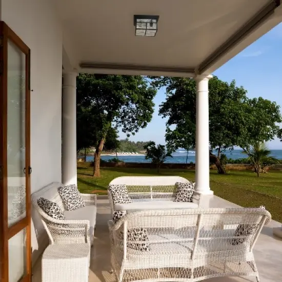 Globe Electric 2-Light Outdoor Flush Mount Ceiling Light with Clear Watered Glass Shade Bronze image {4}