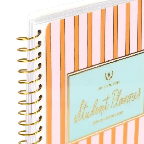 Emily Ley for At-A-Glance 6.75"x8.875" 2025-2026 Weekly/Monthly Pink Stripe with Foil Student Small Planner image {7}