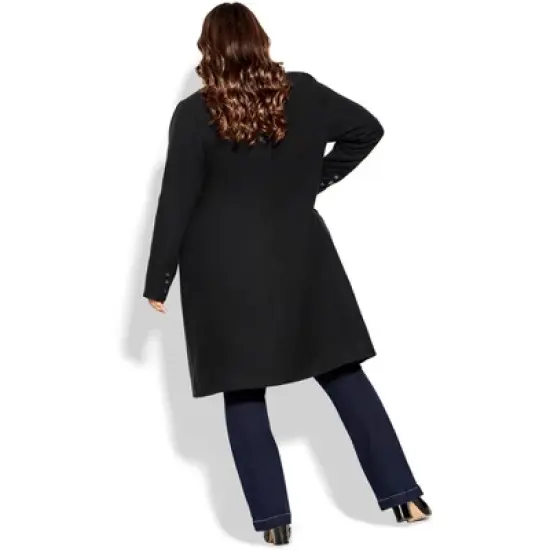 Women's Plus Size Effortless Chic Coat - black | CITY CHIC image {4}