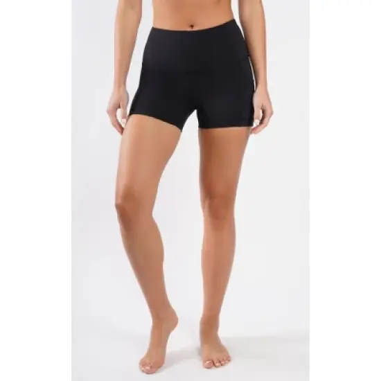Yogalicious Womens Lux Polygiene Tribeca High Waist 3 1/2" Short with Side Pockets image {1}