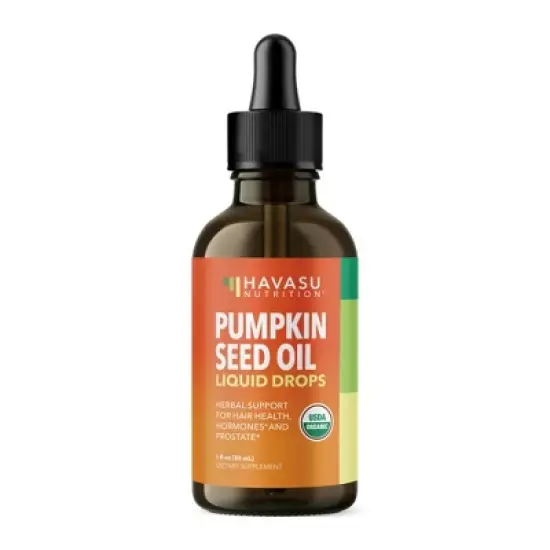 Organic Pumpkin Seed Oil Liquid Drops, Urinary Tract & Prostate Health for Men, Hair Skin & Nails Health, Unflavored, Havasu Nutrition, 1 fl oz image {3}