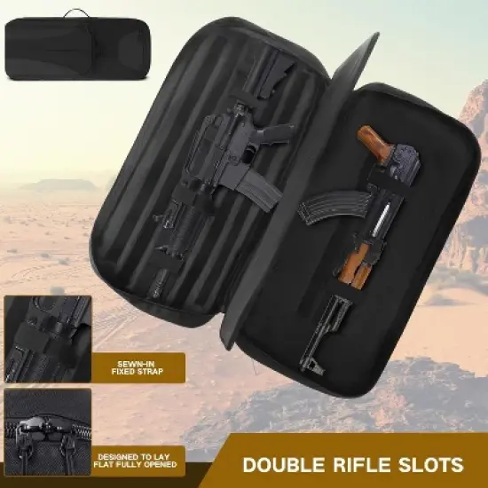 Dual Rifle Soft Case Tactical Backpack, Padded Gun Bag for Storage & Transport, Water-Resistant with MOLLE, Shooting Hunting Military Use image {3}