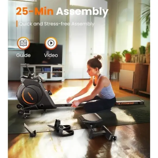 YOSUDA Magnetic/Water Rowing Machine 350 LB Weight Capacity - Rower Machine for Home Use with Bluetooth, App Supported image {6}