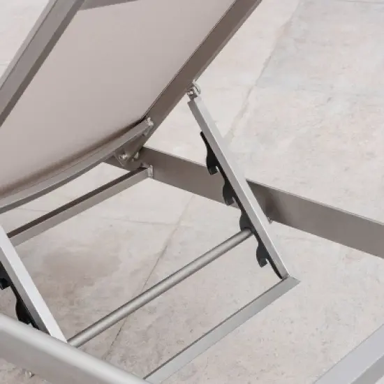 Cape Coral 11pc Aluminum Patio Collection - Silver/Natural/Khaki - Christopher Knight Home image {4}