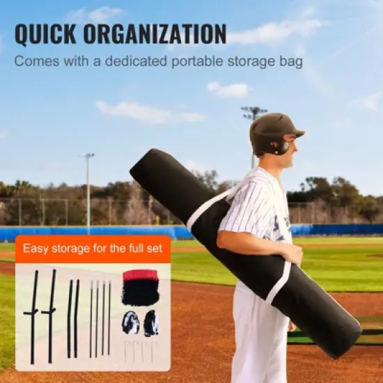 VEVOR 5x5 ft Baseball Softball Practice Net, Portable Baseball Training Net for Hitting Batting Catching Pitching, Backstop Baseball Equipment image {6}