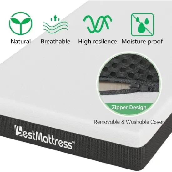 FDW 8 Inch Cooling Gel Memory Foam Mattress Medium Firm Mattress Queen Size Mattress Fiberglass Free CertiPUR US Certification image {5}