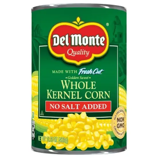 Del Monte No Salt Added Golden Sweet Whole Kernel Corn - 15.25oz image {1}