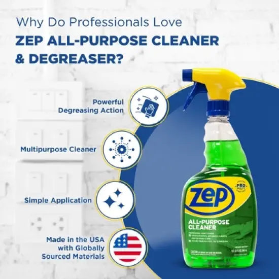 Zep All-Purpose Cleaner & Degreaser &ndash; Multi Use Multi Surface Solution &ndash; 32 oz image {3}