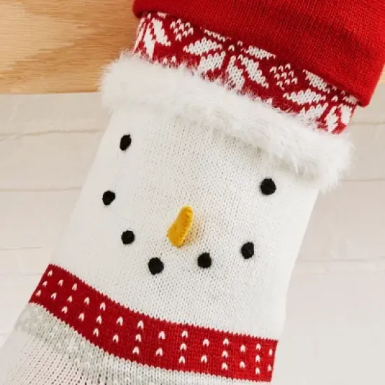 Personalization Mall Winter Snowman Embroidered Initial Knit Stocking image {2}
