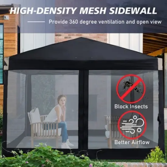 Aoodor Canopy Mesh Sidewall Replacement with 2 Side Zipper for 10' x 10' Pop Up Canopy Tent (Mosquito Net Only) image {4}