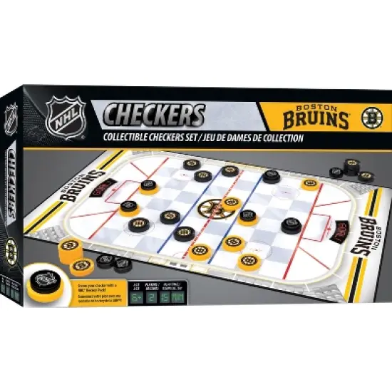MasterPieces Officially licensed NHL Boston Bruins Checkers Board Game for Families and Kids ages 6 and Up image {1}