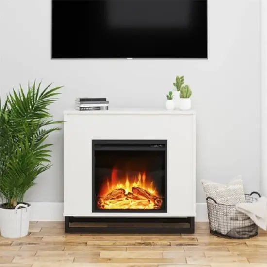 Faris Fireplace Mantel White - Room & Joy image {1}