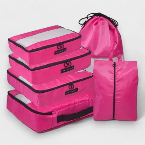 French Connection 6pc Packing Cube Set - Travel Storage Set for Luggage image {16}