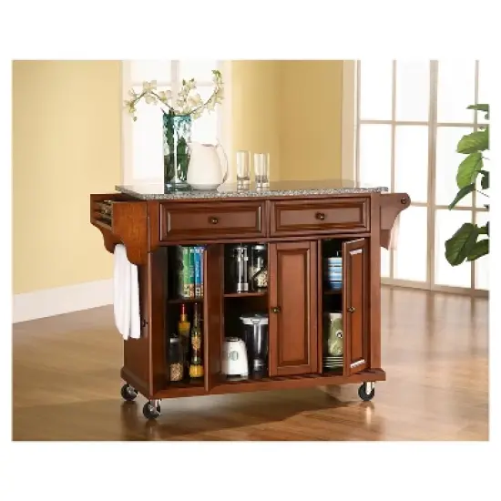 Solid Granite Top Kitchen Cart/Island - Crosley image {4}