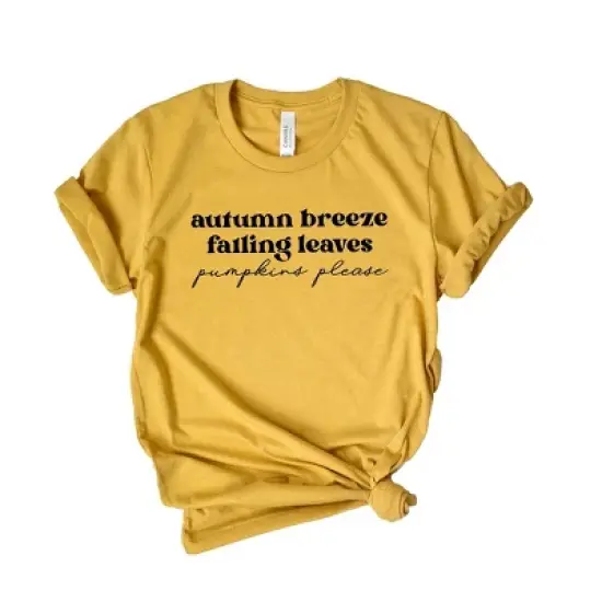 Simply Sage Market Women's Autumn Breeze Falling Leaves Short Sleeve Graphic Tee image {4}