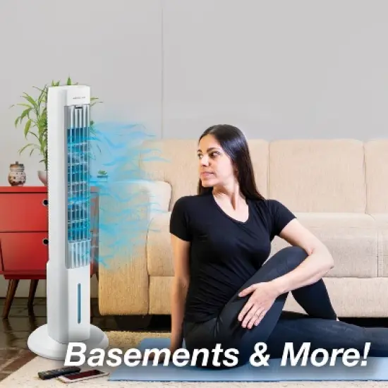 Arctic Air Tower +: Electric Portable Cooling Fan, Quiet Operation, 4 Speeds, Black, 103 CFM, No Assembly Required image {6}