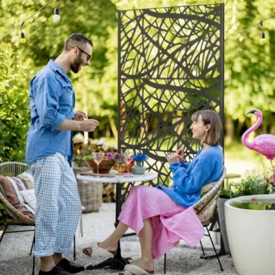 DSVIMOY Decorative Outdoor Privacy Screen, Outdoor Divider for Climbing Plant Trellis, Fence Panel for Garden, Backyard, Black, 48"*17.75"*78&ldquo; image {1}