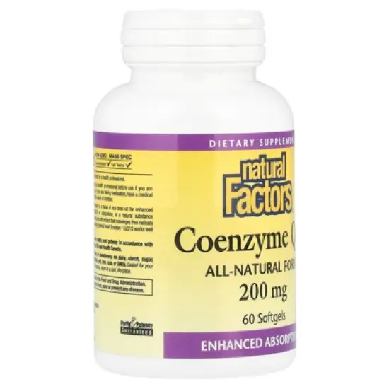 Natural Factors Coenzyme Q10, 200 mg, 60 Softgels image {3}