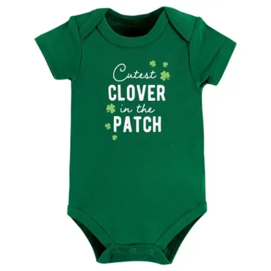 Hudson Baby Infant Boy Cotton Bodysuits, Cutest Clover image {4}