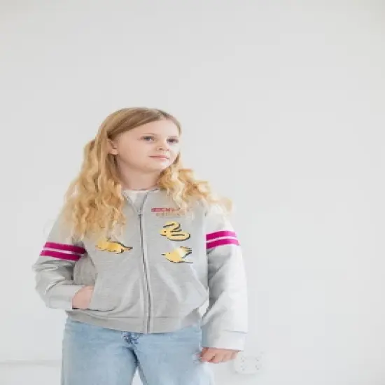 Harry Potter Slytherin Ravenclaw Hufflepuff Girls French Terry Zip Up Hoodie Little Kid to Big Kid image {1}