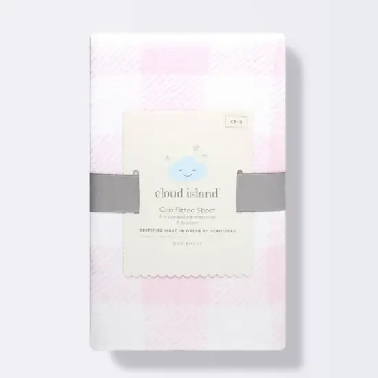 Polyester Rayon Jersey Fitted Crib Sheet - Cloud Island&trade; Pink Gingham image {4}