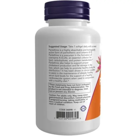 Pantethine 600 mg by Now Foods  -  60 Softgel image {2}