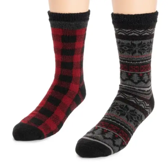 MUK LUKS Men's 2 pack Fleece Layered Socks image {6}