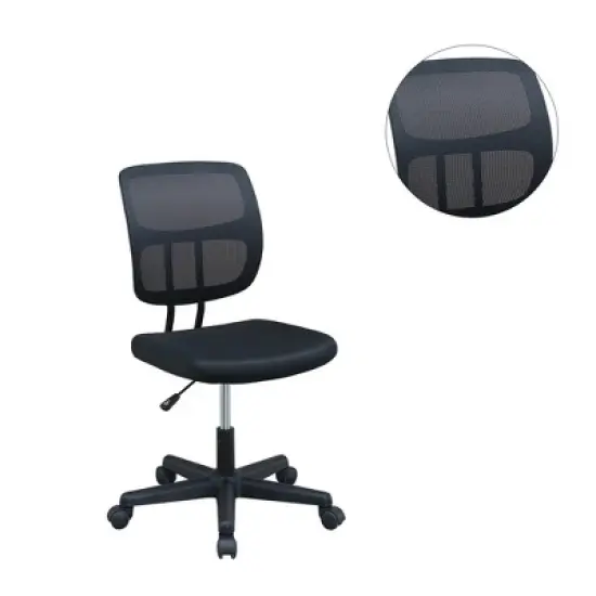 Simple Relax Mesh Back Adjustable Office Chair in Black image {2}