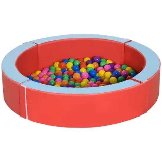 Outsunny Indoor/Outdoor Memory Foam Ball Pit for Toddlers 1-3 Sensory Toy, Red image {3}