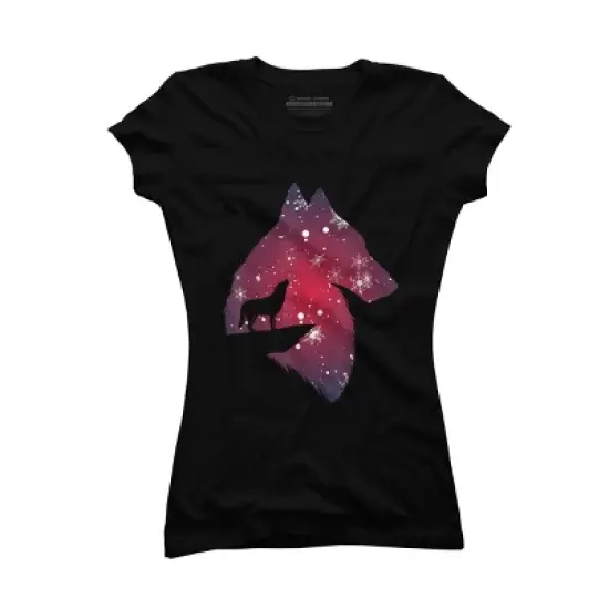 Junior's Design By Humans Funny Christmas wolf with snowfall outfit adults baby kids T-Shi By NekoShop T-Shirt image {3}