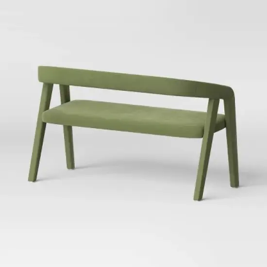 Lana Curved Back Upholstered Dining Bench Olive Green Velvet - Threshold&trade; image {3}