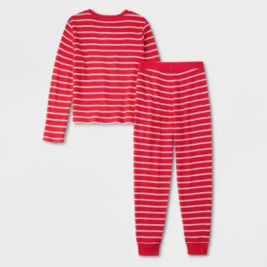 Kids' Striped Matching Family Thermal Pajama Set - Wondershop&trade; Red image {2}