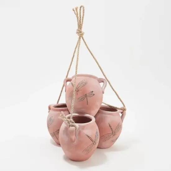 Evergreen Hanging pot planter, terra cotta image {1}