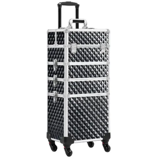 Yaheetech 4-In-1 Aluminum Rolling Cosmetic Makeup Train Cases image {10}