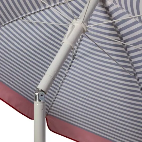 Picnic Time 5.5' Beach Compact Umbrella with Pinstripe Pattern - Blue image {6}